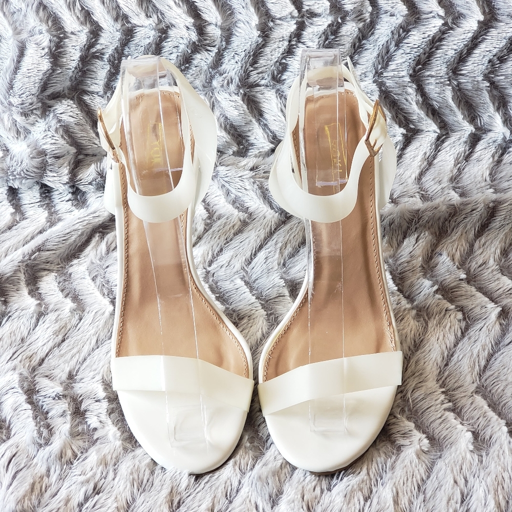 Yoki. Estelle Ankle Strap Lucite Heels - Picture 2 of 8